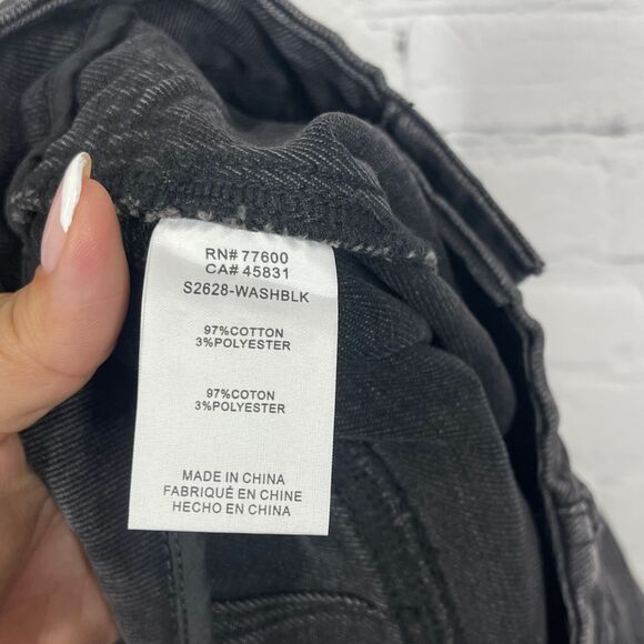 Saltwater Luxe Mini Skirt Women Small Washed Black Denim Button Fly Academia Y2K - Picture 5 of 10